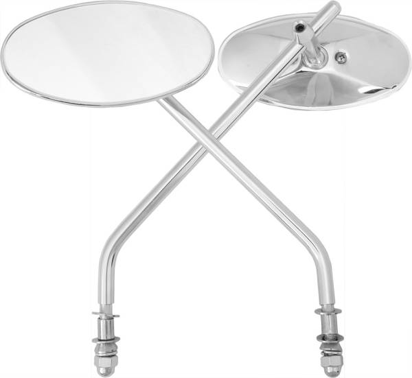 HARDDRIVE - OVAL MIRROR CHROME LONG STEM - Image 1