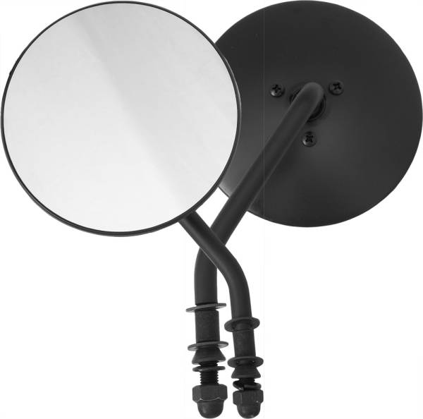 HARDDRIVE - 4" ROUND MIRROR BLACK LEFT SIDE - Image 1