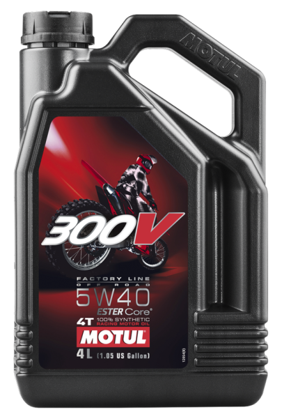 MOTUL - 300V OFFROAD 4T COMPETITION SYNTHETIC OIL 5W40 4-LITER - Image 1