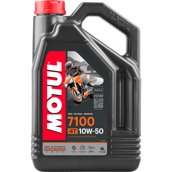 MOTUL - 7100 4T FULL SYN ENGINE OIL 10W50 4 LTR 4/CASE - Image 1