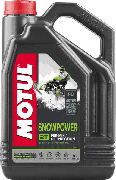 MOTUL - SNOWPOWER 2T ESTER ENGINE OIL 4 LTR 4/CASE - Image 1