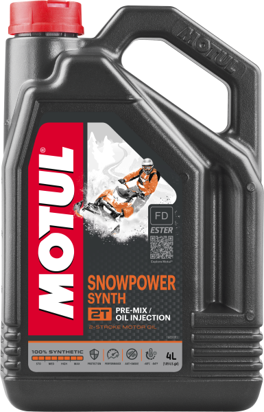 MOTUL - SNOWPOWER 2T SYN ENGINE OIL 4 LTR 4/CASE - Image 1