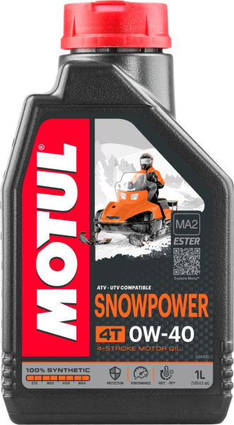 MOTUL - SNOWPOWER 4T SYN ENGINE OIL 0W40 1 LTR 12/CASE - Image 1