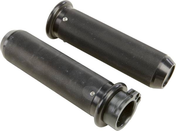 HARDDRIVE - KNURLED GRIPS CABLE THROTTLE BLACK 1 IN - Image 1