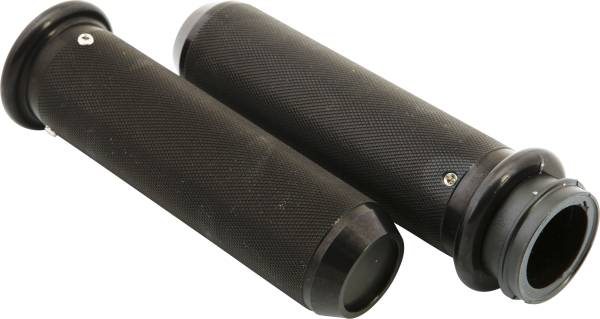 HARDDRIVE - KNURLED GRIPS THROTTLE BY WIRE BLACK 1 IN - Image 1