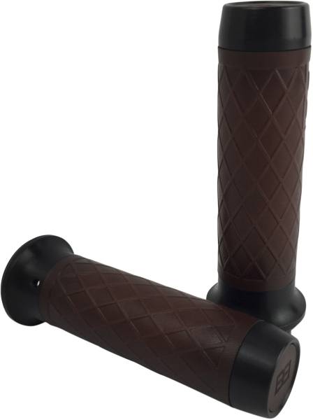 BRASS BALLS - LEATHER MOTO GRIPS BLACK/DARK BROWN - Image 1