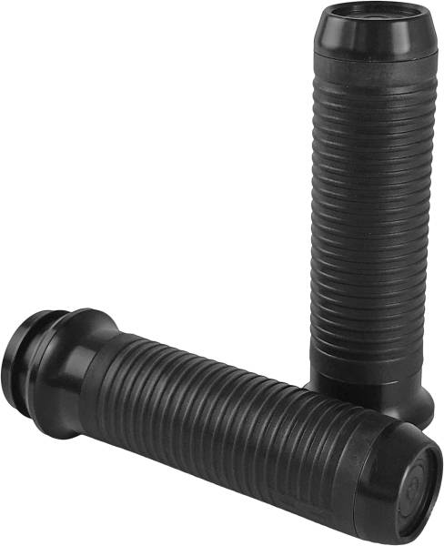 BRASS BALLS - LEATHER MOTO GRIPS BLACK/BLACK RIBBED TBW - Image 1