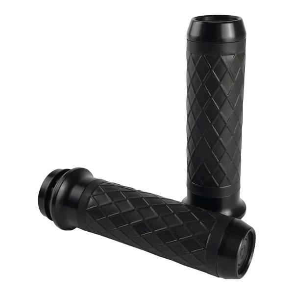 BRASS BALLS - LEATHER MOTO GRIPS BLACK/BLACK DIAMOND - Image 1