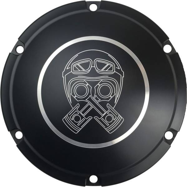 BRASS BALLS - PISTON HELMET DERBY COVER BLACK XL 04-UP - Image 1