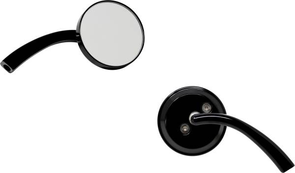 NOMADIC - BILLET ROUND MIRROR RIGHT BLACK - Image 1