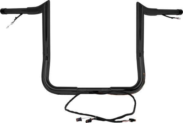 BAGGERNATION - 14" MONKEY BAGGER BAR PREWIRED SATIN BLACK `14-UP TOURING - Image 1