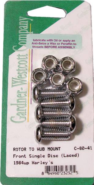 GARDNERWESTCOTT - FRONT BRAKE ROTOR ALLEN BOLTS 84-UP ALL LACED WHEELS - Image 1