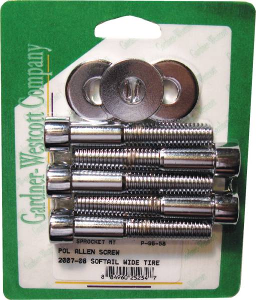 GARDNERWESTCOTT - PULLEY BOLTS POLISHED BIG TWIN 07-UP - Image 1