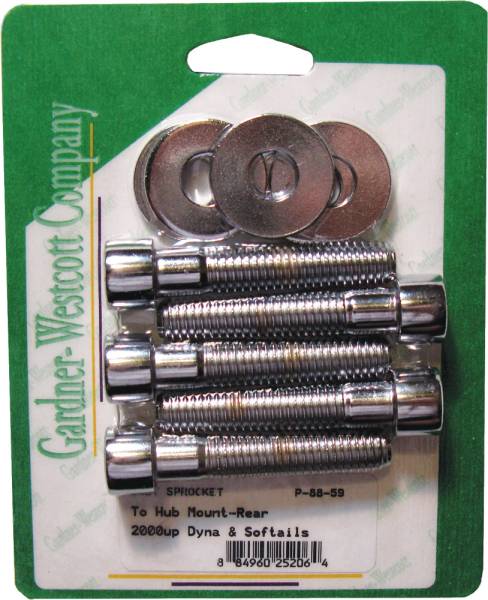 GARDNERWESTCOTT - PULLEY BOLTS POLISHED FXD/FLST00-06/ FLH/FLT04-06 - Image 1