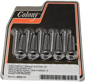 COLONY MACHINE - BRAKE ROTOR HARDWARE TORX SCREW KIT 14-UP TOURING - Image 1