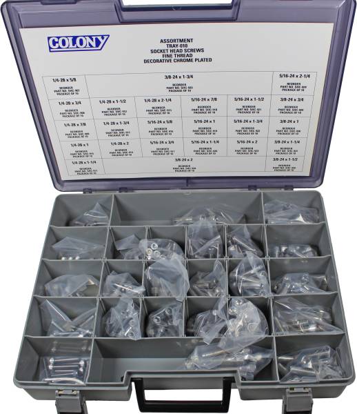 COLONY MACHINE - HARDWARE ASSORTMENT TRAY SOCKETHEAD SCREWS FINE - Image 1