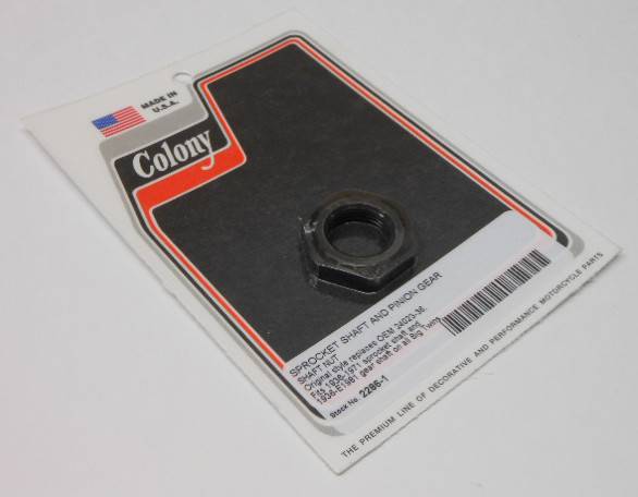 COLONY MACHINE - SPROCKET/PINION GEAR SHAFT NUT BIG TWIN 36-71 - Image 1