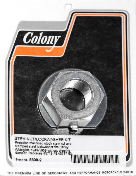 COLONY MACHINE - CHROME STEM NUT & LOCK WASHER KIT - Image 1