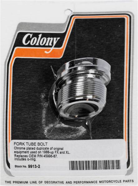 COLONY MACHINE - CHROME FORK TUBE BOLT XL FX 88-UP - Image 1