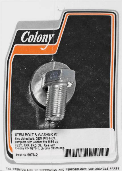 COLONY MACHINE - STEM BOLT & WASHER KIT FLST FXR FXD XL 86-UP - Image 1