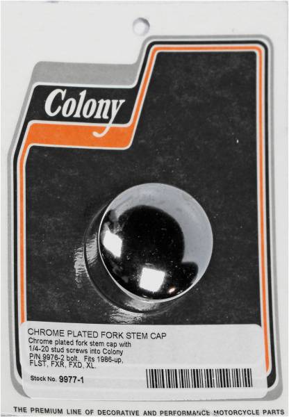 COLONY MACHINE - CHROME FORK STEM CAP FLST FXR FXD XL 86-UP - Image 1