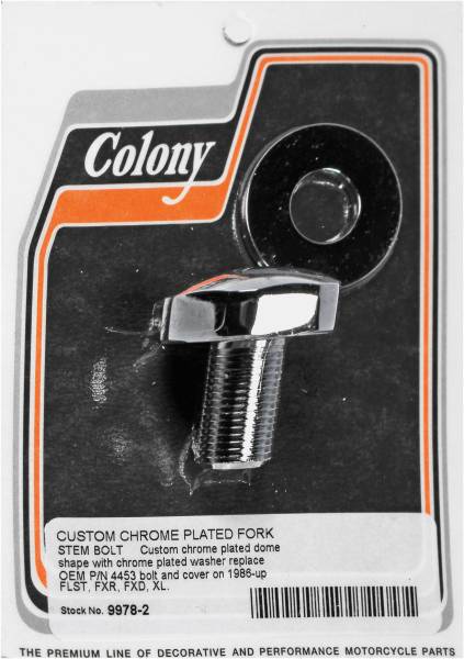 COLONY MACHINE - CHROME FORK STEM BOLT FLST FXR FXD XL 86-UP - Image 1