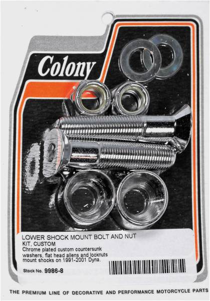 COLONY MACHINE - LOWER SHOCK MOUNT BOLT & NUT KIT - Image 1