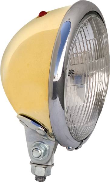 PAUGHCO - SOLID BRASS HEADLIGHT W/CHROME RING - Image 1