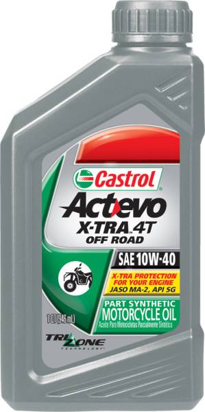 CASTROL - ACT-EVO X-TRA 4T OFF ROAD SYNT HETIC BLEND 10W-40 1QT - Image 1