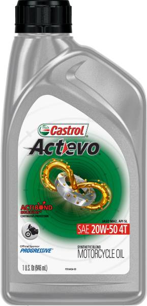 CASTROL - ACT>EVO 4T SYNTHETIC BLEND 20W50 1 QT - Image 1