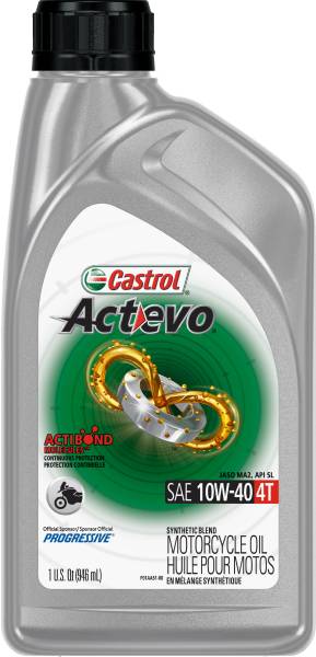 CASTROL - ACT>EVO 4T SYNTHETIC BLEND 10W40 1 QT - Image 1