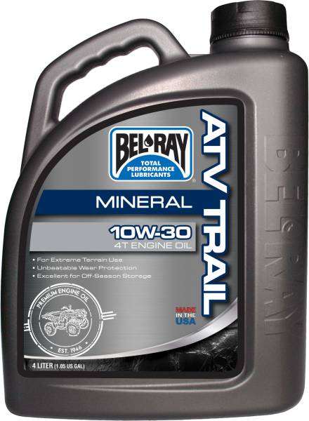 BEL-RAY - MINERAL 4T ENGINE OIL 10W-30 4L - Image 1