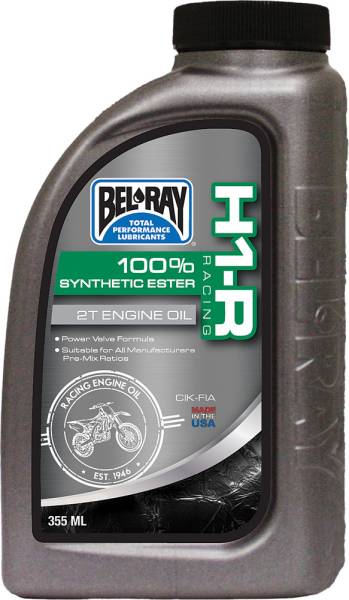 BEL-RAY - H1-R 100% SYNTHETIC ESTER 2T ENGINE OIL 355ML - Image 1