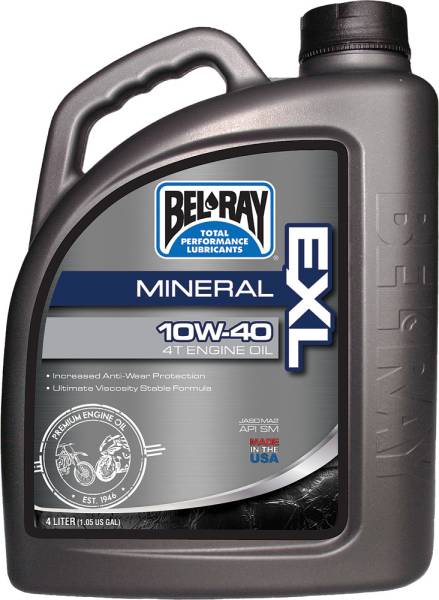 BEL-RAY - EXL MINERAL 4T ENGINE OIL 10W-40 4L - Image 1