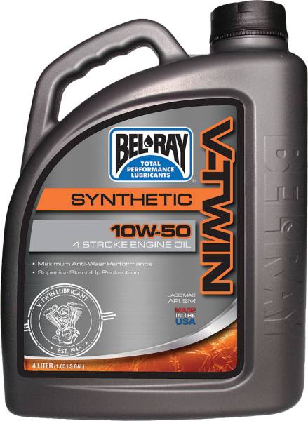 BEL-RAY - V-TWIN SYNTHETIC ENGINE OIL 10W-50 4L - Image 1