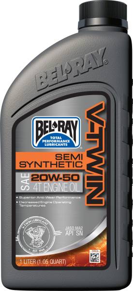 BEL-RAY - V-TWIN SEMI-SYNTHETIC ENGINE OIL 20W-50 1L - Image 1