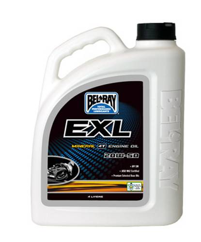 BEL-RAY - EXL MINERAL 4T ENGINE OIL 20W-50 4L - Image 1