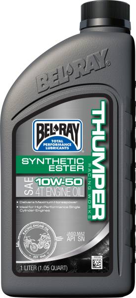 BEL-RAY - THUMPER SYNTHETIC ESTER 4T ENGINE OIL 10W-50 1L - Image 1