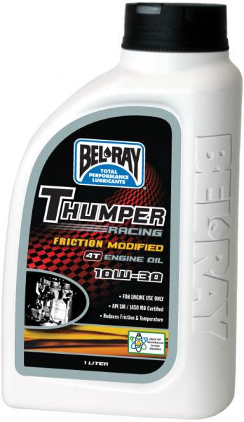 BEL-RAY - THUMPER FRICTION MODIFIED 4T ENGINE OIL 10W-30 1L - Image 1