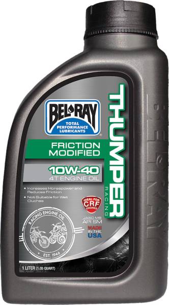 BEL-RAY - THUMPER FRICTION MODIFIED 4T ENGINE OIL 10W-40 1L - Image 1