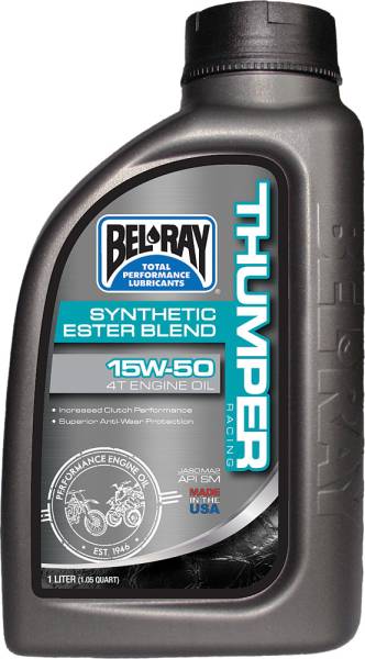 BEL-RAY - THUMPER SYNTHETIC ESTER BLEND 4T ENGINE OIL 15W-50 1L - Image 1