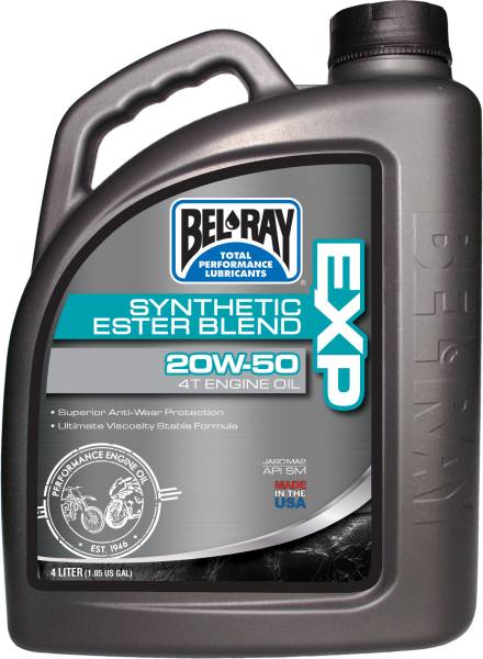 BEL-RAY - EXP SYNTHETIC ESTER BLEND 4T ENGINE OIL 20W-50 4L - Image 1