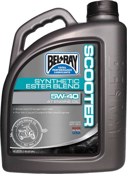 BEL-RAY - SCOOTER SYNTHETIC ESTER BLEND 4T ENGINE OIL 5W-40 4L - Image 1