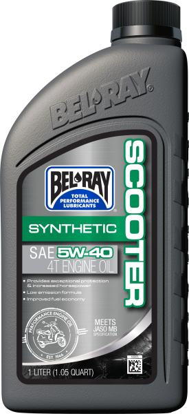 BEL-RAY - SCOOTER SYNTHETIC 4T ENGINE OIL 5W-40 1L - Image 1