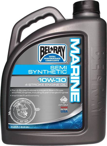 BEL-RAY - MARINE SEMI-SYNTHETIC 4-STROKE OIL 10W-30 4L - Image 1