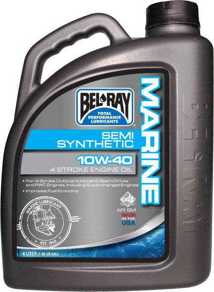 BEL-RAY - MARINE SEMI-SYNTHETIC 4-STROKE OIL 10W-40 4L - Image 1