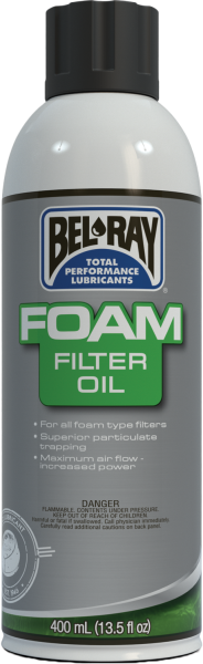 BEL-RAY - FOAM FILTER OIL WATERPROOF SPRAY 400ML - Image 1