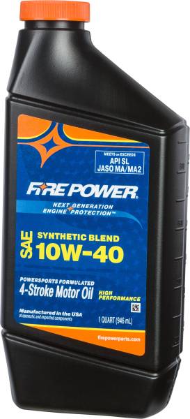 FIRE POWER - SYNTHETIC BLEND 4-STROKE OIL 10W-40 QT 12/CASE - Image 1