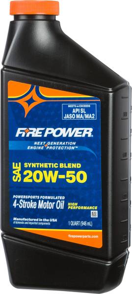 FIRE POWER - SYNTHETIC BLEND 4-STROKE OIL 20W-50 QT 12/CASE - Image 1