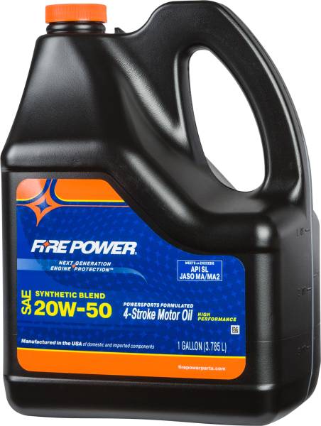 FIRE POWER - SYNTHETIC BLEND 4-STROKE OIL 20W-50 GAL 4/CASE - Image 1